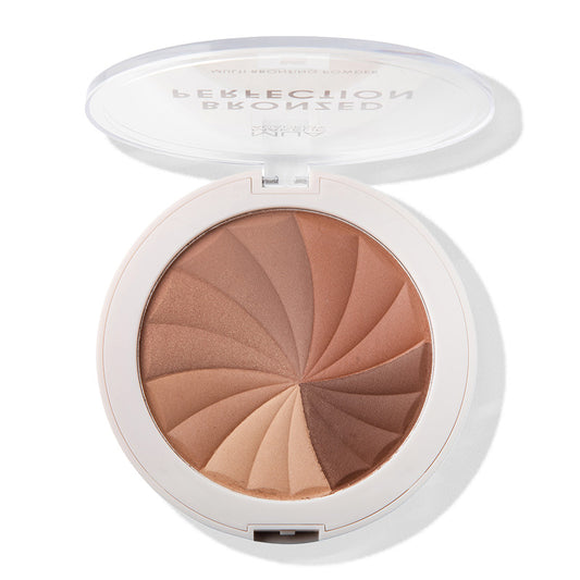 a close up of a face powder
