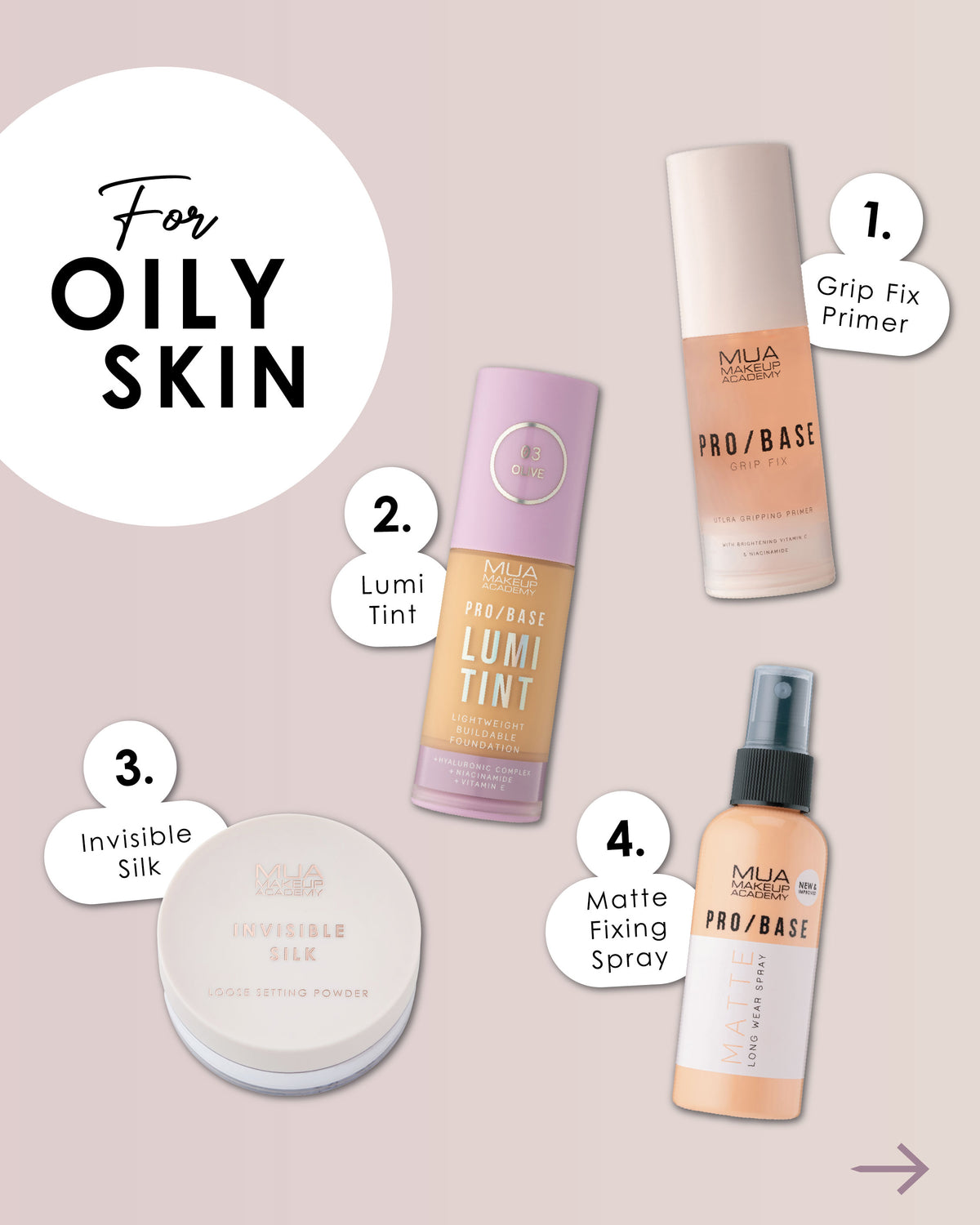 a group of different types of makeup products