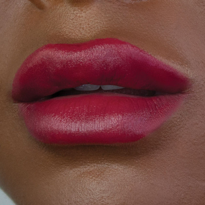 MUA Creamy Matte Lipstick - Heartbreaker on lips