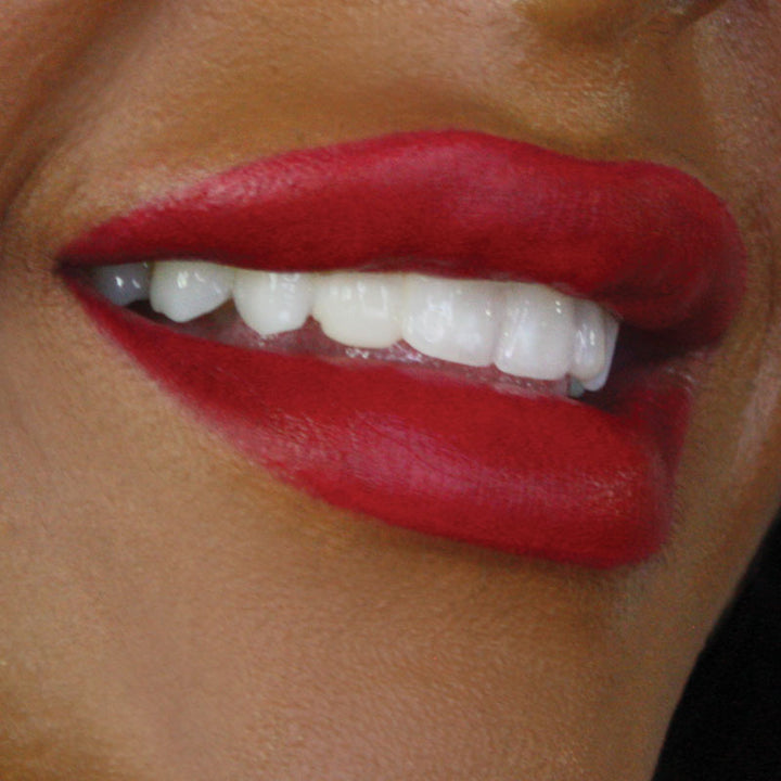 MUA Creamy Matte Lipstick - Razzleberry on lips