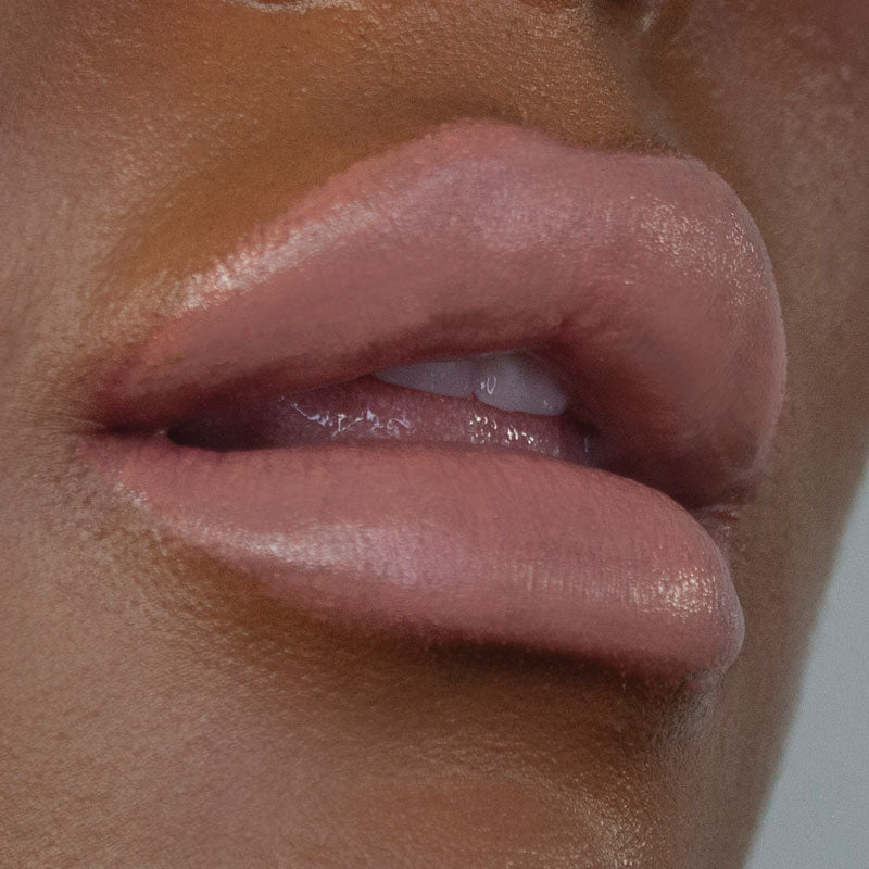 MUA Creamy Matte Lipstick - Super Nude on lips