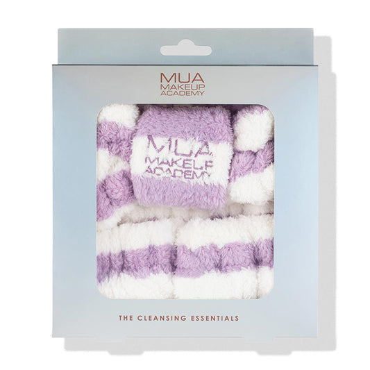 a purple and white striped socks in a package
