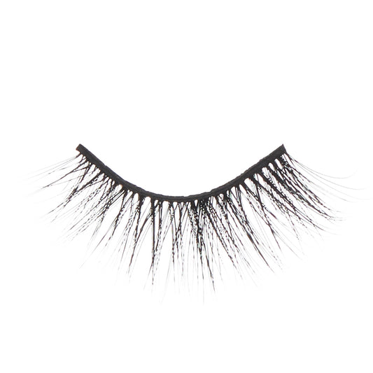 a black false eyelashes on a white background