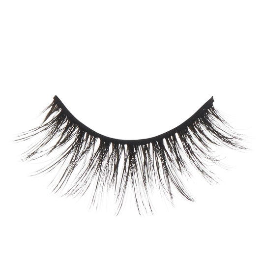 a black false eyelashes on a white background