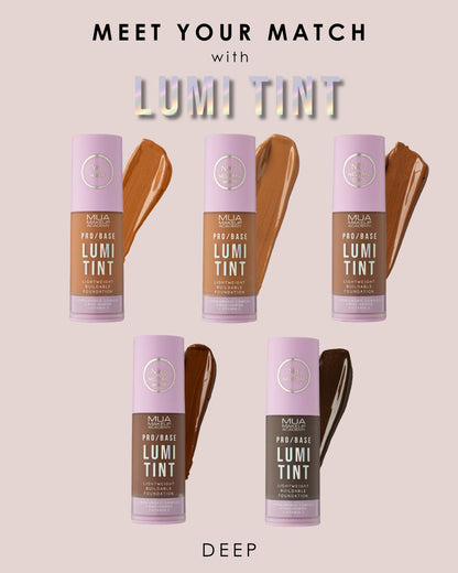 a group of different shades of foundation