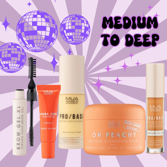 a group of makeup products