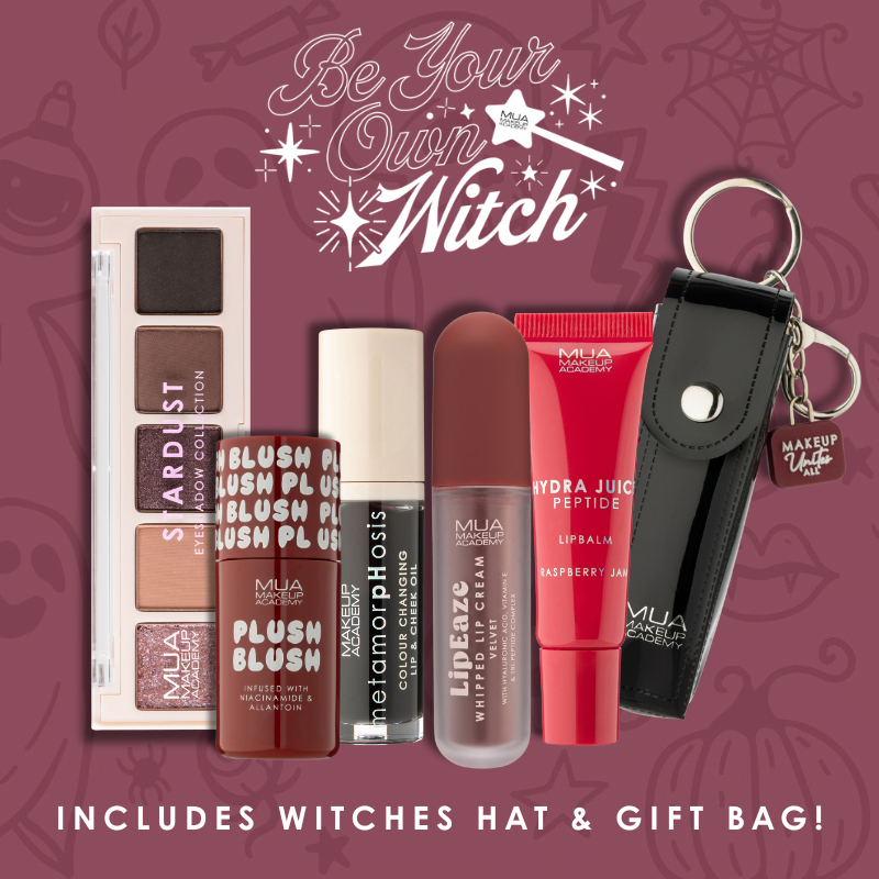a group of makeup products