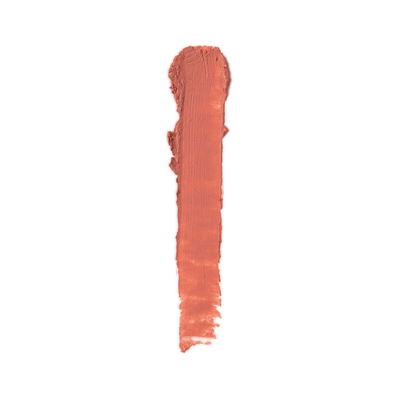 a smudged lipstick on a white background