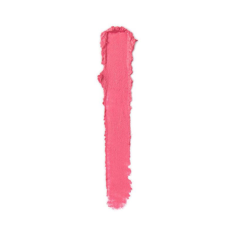 a pink lipstick smudge on a white background