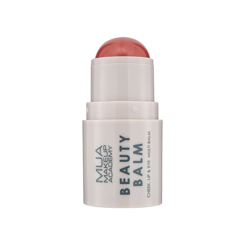 a white tube with a red lip balm