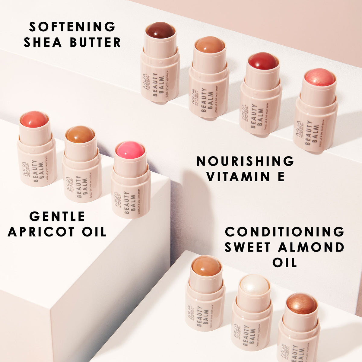 a group of lip balms