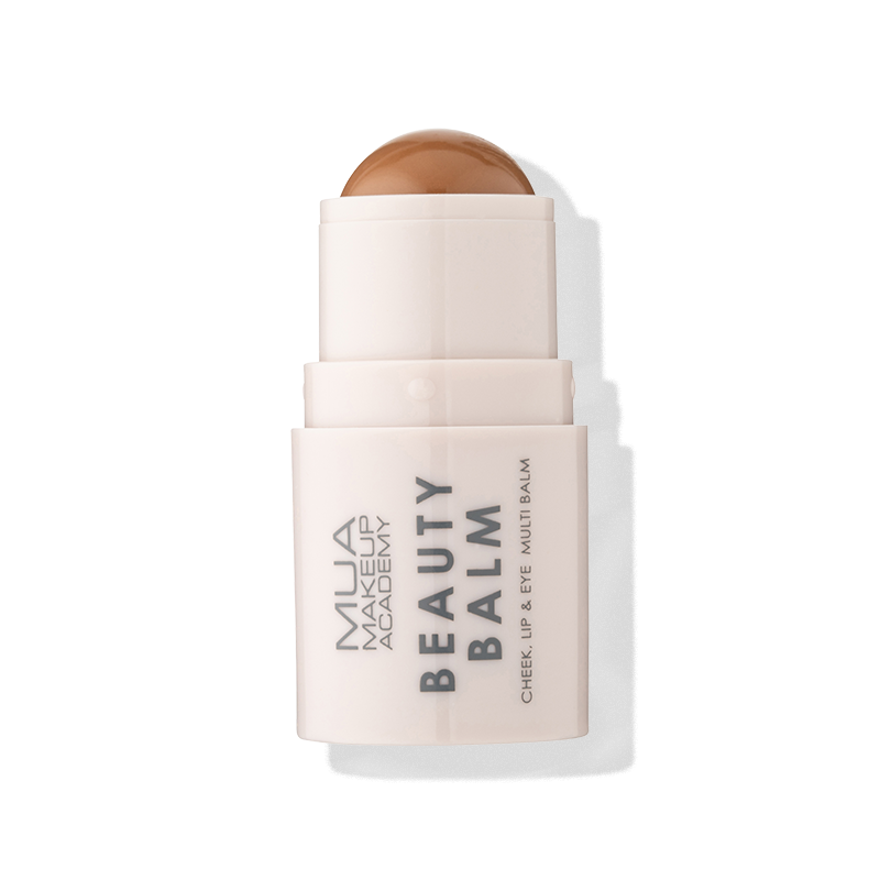 a white tube with a brown lip balm