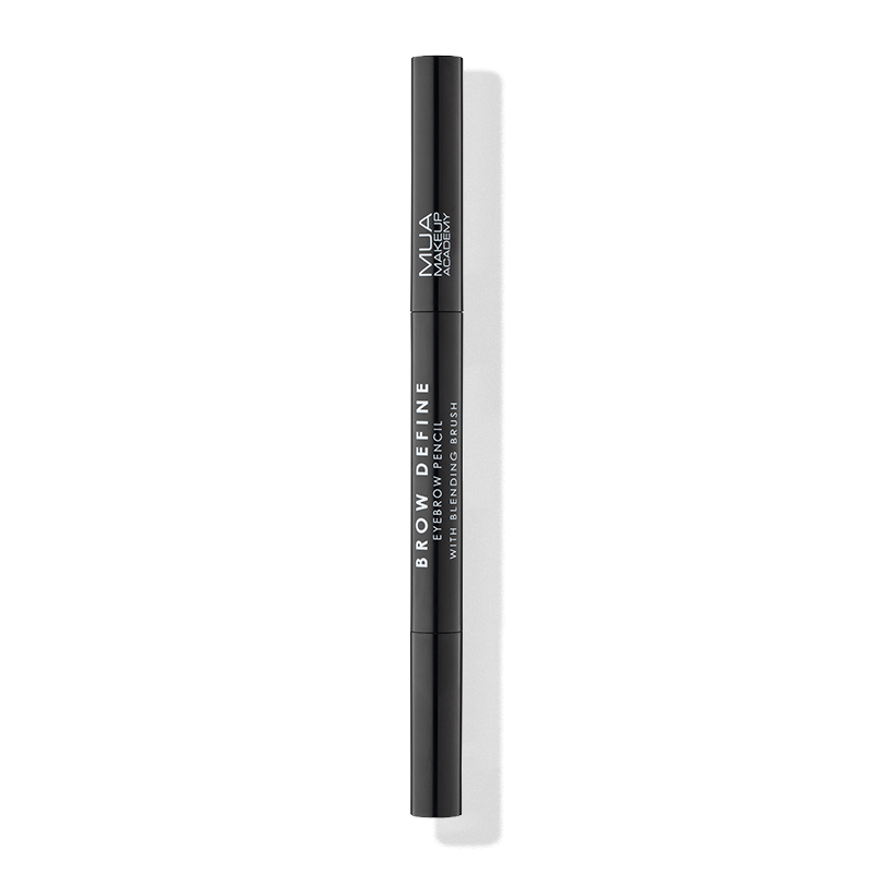 a black eyeliner with white text