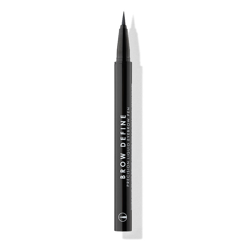 a black eyeliner with white text