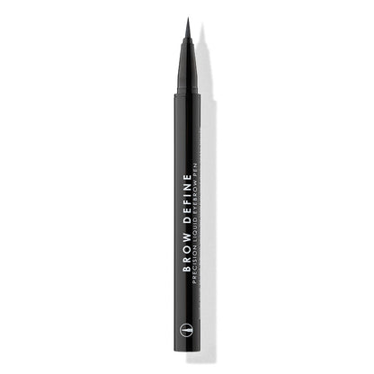 a black eyeliner with white text