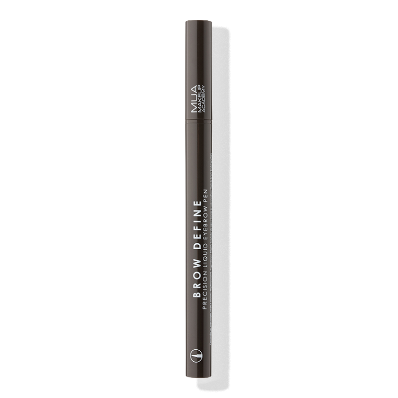 a brown eyebrow pencil with white text