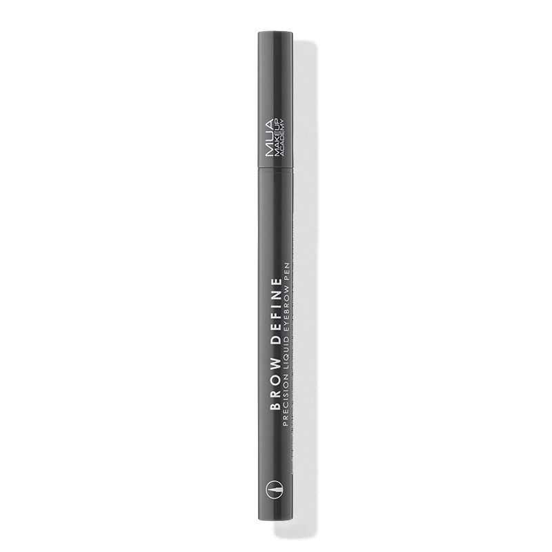 a black eyeliner with white text