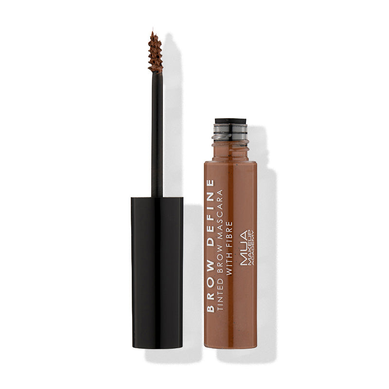 a brown eyebrow pencil and a black tube