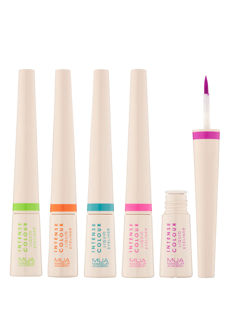 MUA Neon Lights Intense Colour Eyeliner Gift Set including x5 intense colour liquid eyeliners
