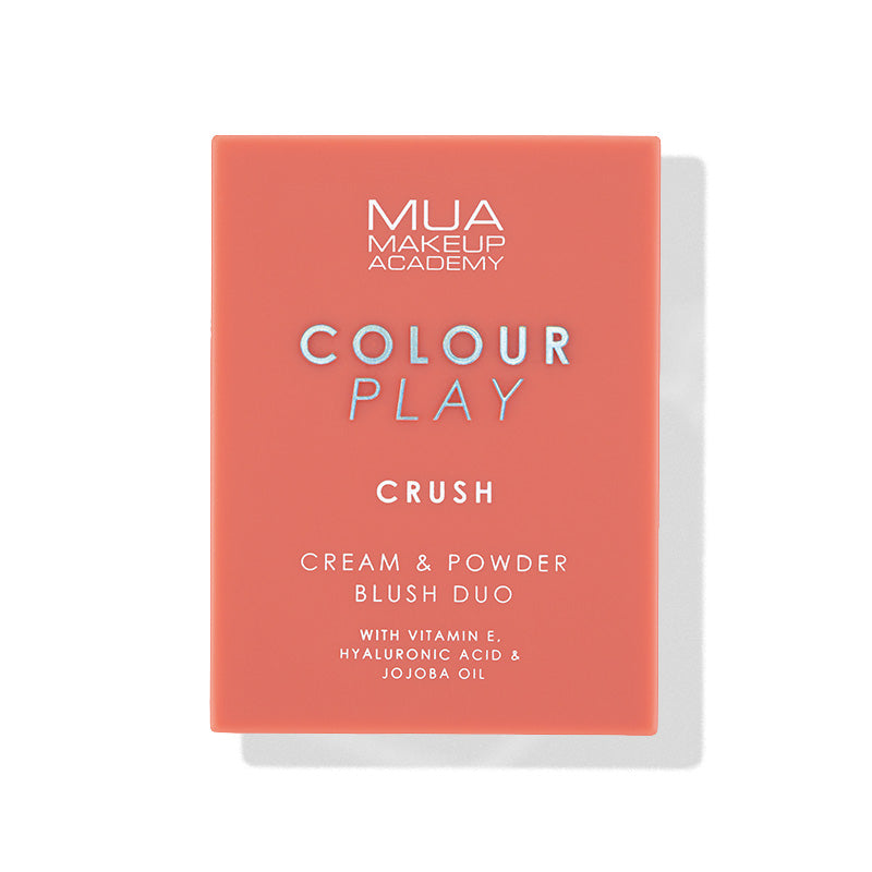 a pink box of makeup products