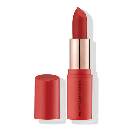 a red lipstick with a gold tube