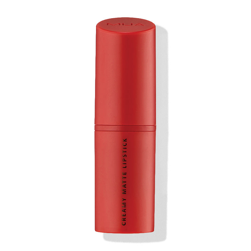 a red lipstick tube with black text