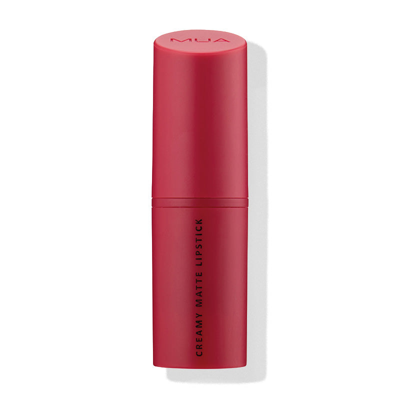 a red lipstick tube with black text