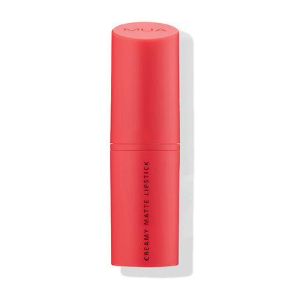 a red lipstick tube with black text