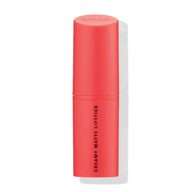a red lipstick tube with black text