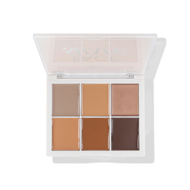 a close up of a makeup palette
