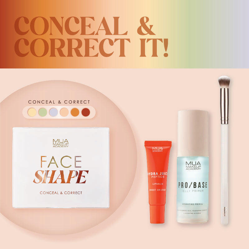 SHAPE IT YOUR WAY - BUNDLES - Including a Face Shape palette, Stop The Search Mascara, LipEaze Blurring Lip Liner, MUA Brush - MUA Makeup Academy