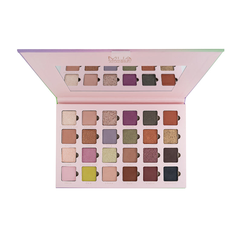 a close up of a makeup palette
