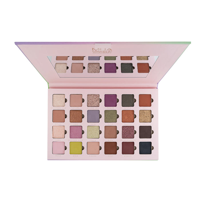 a close up of a makeup palette