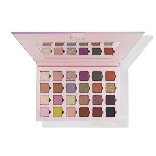 a close up of a makeup palette
