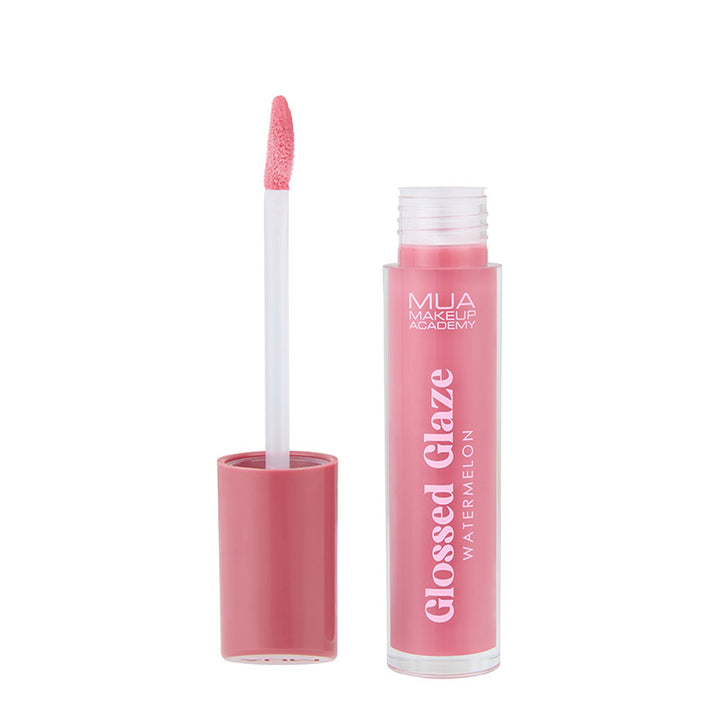 a pink lip gloss with a brush