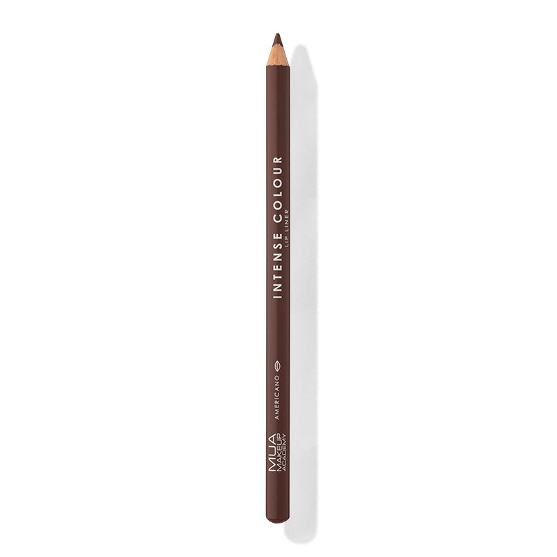 a brown pencil with white text