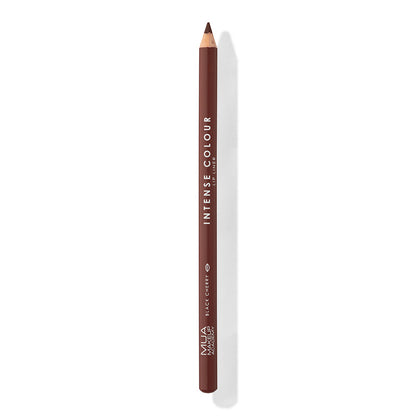 a brown pencil with white text