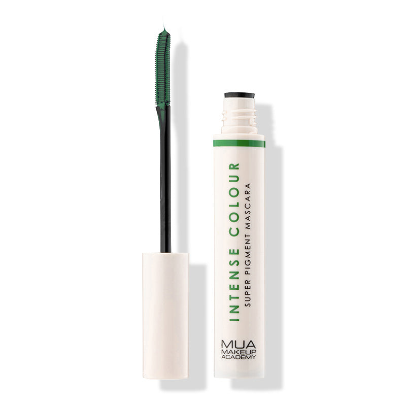 a tube of mascara with a green brush
