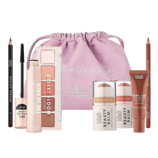a group of makeup products