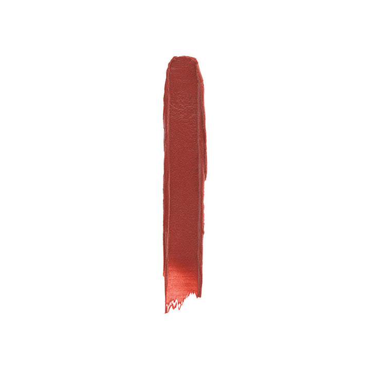 a red paint stroke on a white background