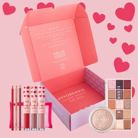 a box with lipsticks and lip glosses