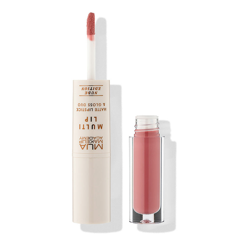 a pink lip gloss with a tube of liquid