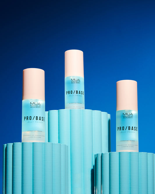 a group of blue tubes with white labels