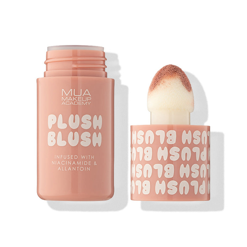 a pink container with a white cap and a white object with white text