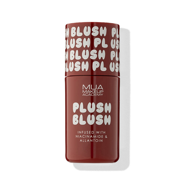a red container with white text on it