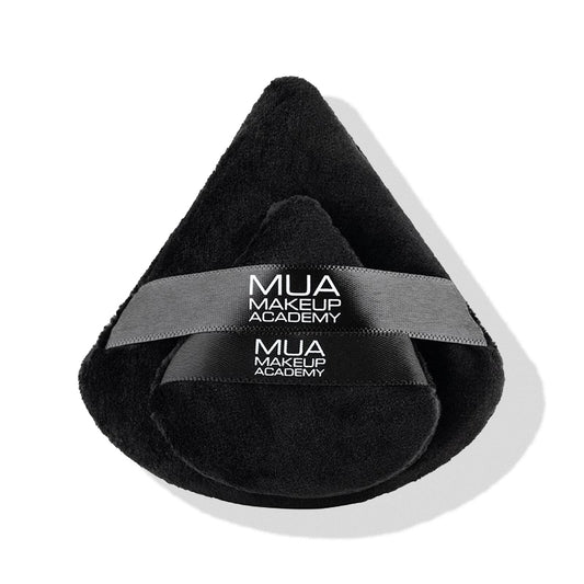 a black triangle shaped object with a black ribbon