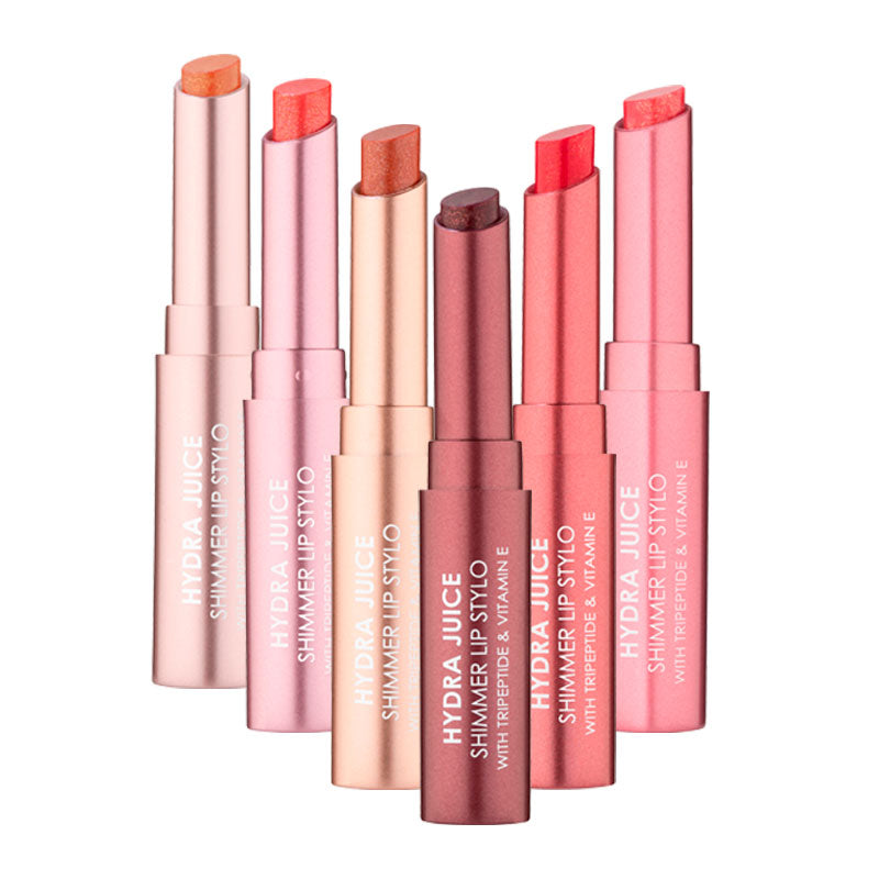 a group of lipsticks in different colors