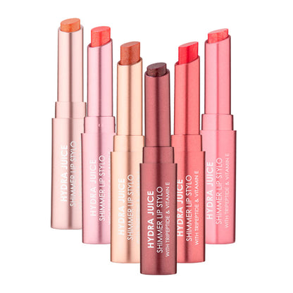 a group of lipsticks in different colors