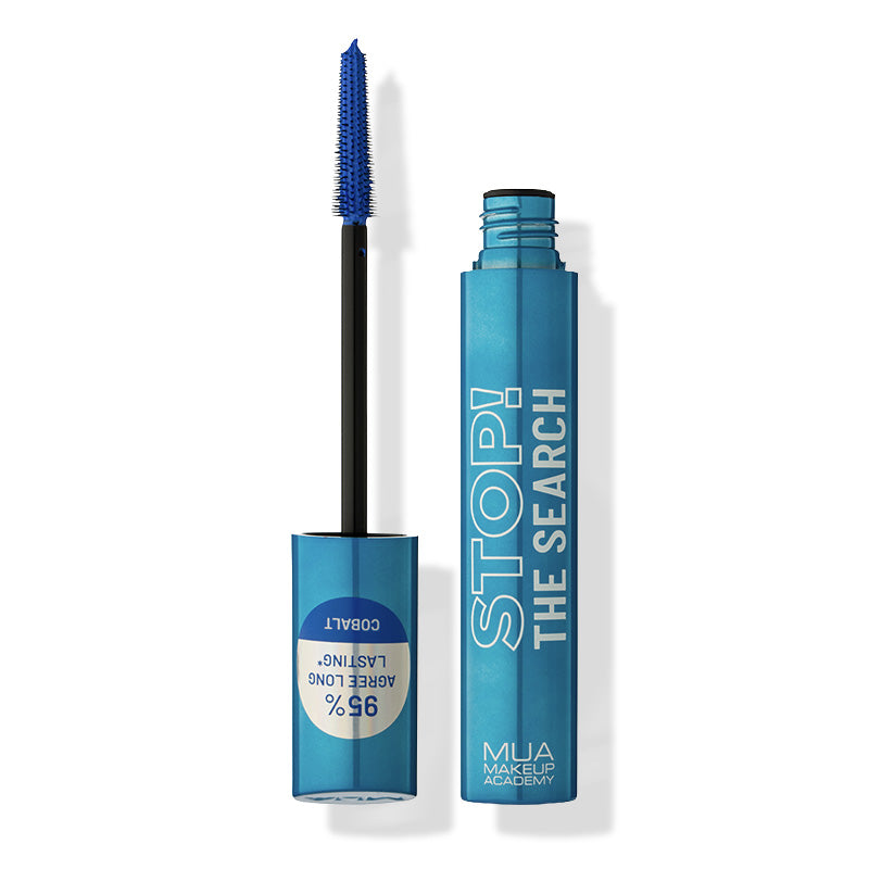 a blue tube with a black brush