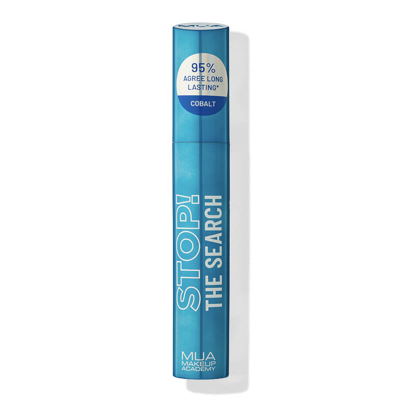 a blue tube with white text